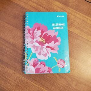 See It Bigger Telephone Address Book Large Print Tabbed Pages Floral Spiral